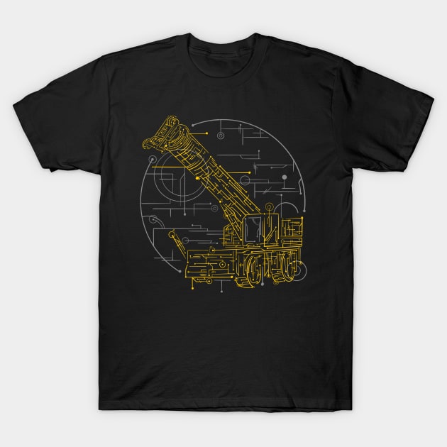 Mobile Cranes Geometric T-Shirt by damnoverload